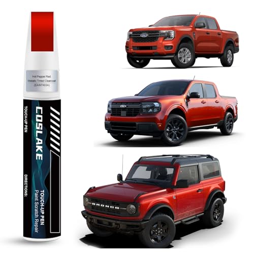 Touch Up Paint(Hot Pepper Red Metallic Tinted Clearcoat(EA/M7403A) for Ford - color: Hot Pepper Red Metallic Tinted Clearcoat(EA/M7403A) for 2024 Bronco/2024 Maverick/2024 Ranger