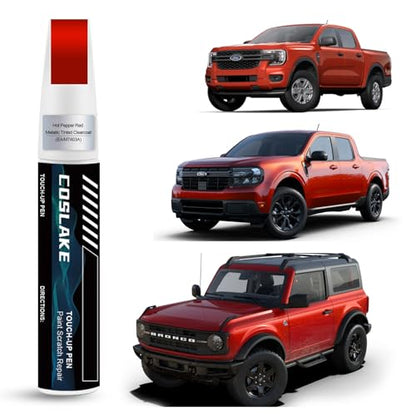 Touch Up Paint(Hot Pepper Red Metallic Tinted Clearcoat(EA/M7403A) for Ford - color: Hot Pepper Red Metallic Tinted Clearcoat(EA/M7403A) for 2024 Bronco/2024 Maverick/2024 Ranger