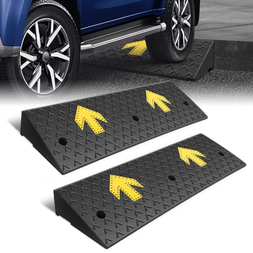 4.3" Rise Rubber Curb Ramp for Forklift, Driveway Sidewalk, Heavy Duty Car - size: 4.3" Rise Arrow