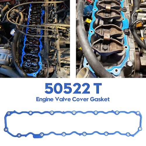 50522 T Engine Valve Cover Gasket fit for Jeep 4.0L Models for 1987-1995 Cherokee, Wrangler, Comanche, Grand Cherokee, Wagoneer, J10, CJ7 Select Models Rubber Gasket Leak-Proof Seal
