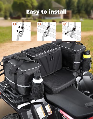 KEMIMOTO ATV Bag, 74L Large ATV Cargo Bag with Cooler Bag, Water-resistant