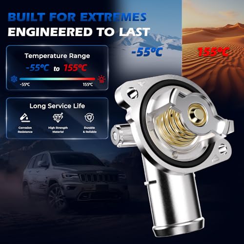 Upgraded Aluminum Engine Coolant Thermostat Housing Assembly For Ram Dodge - color: 902-3036