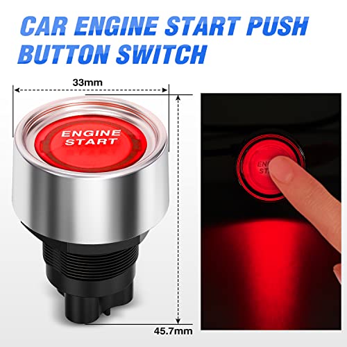 Nilight Ignition Switch Panel with Engine Push Button 12V 5 in 1 - color: Red 5 in 1 Panel