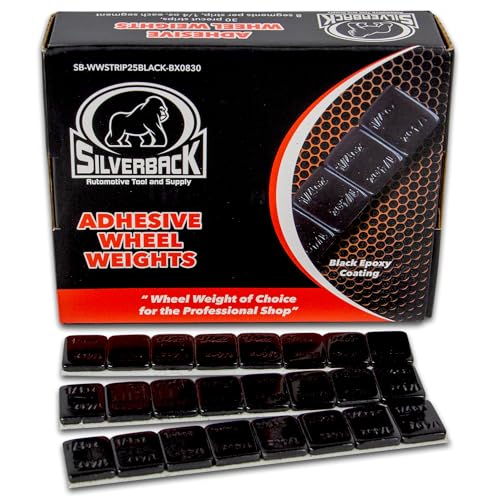 Silverback 1/4 oz Black Steel Adhesive Wheel Weights, 240-Piece Box - color: Black, size: 1/4 oz