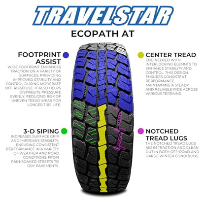 Set of 4 Travelstar Ecopath AT All Terrain 265/65R18 114H SUV Radial Tire - size: 265/65R18