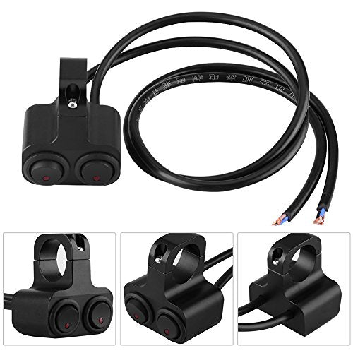 Motorcycle Handlebar Switch - CNC Aluminum Alloy Motorcycle Handlebar 1inch 25mm Headlight Spotlight Dual Switch Handlebar Double Control Button Switch