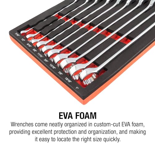 Sunex 9909 13 Pc. V-Groove SAE Wrench Set in EVA Foam 1/4"-1" - size: 13 Pc. SAE Wrench Set