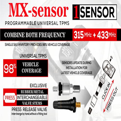 Autel TPMS Sensor Universal Tire Sensor 12pcs Pack Rubber Stem 315MHz + 433MHz TPMS Sensor Programmed by TPMS Programming Tool TS900 TS508 TS408 TS608 MS906TS MS906Pro TS MK808TS MX808TS ITS600Pro - size: 12pcs 1-Sensor R