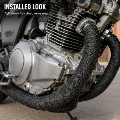 Automotive Exhaust Header Wrap Kit, 2 in x 50 ft, Black - color: Black, size: 2 in x 50 ft