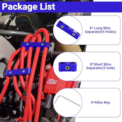 12-Piece Spark Plug Wire Separator and Holder Set(blue) - color: blue