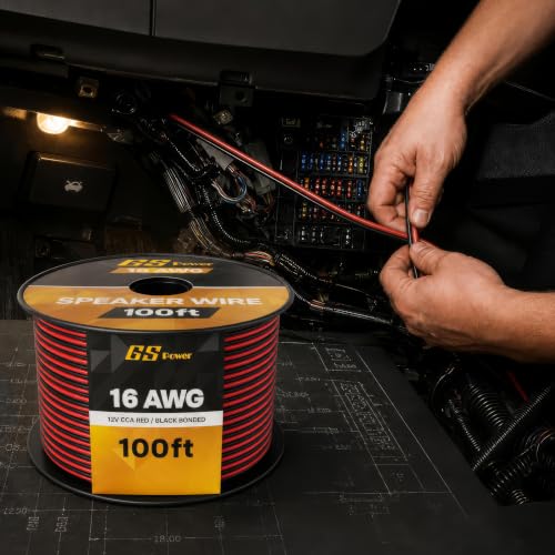 GS Power 16 Gauge Wire Automotive - 200ft CCA Primary Bonded Wire - size: 16 Gauge-100 ft-Bonded