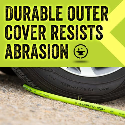 Flexzilla Air Compressor Hose, 1/4 in. x 100 ft., 1/4 in. MNPT Fittings, No-Kink, All Weather, Lightweight, Premium Hybrid Polymer, 300 PSI, ZillaGreen - size: 100ft, style: 1/4"