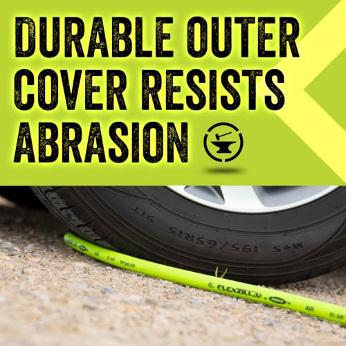Flexzilla Air Compressor Hose, 1/4 in. x 25 ft., 1/4 in. MNPT Fittings, No-Kink, All Weather, Lightweight, Premium Hybrid Polymer, 300 PSI, ZillaGreen - size: 25ft, style: 1/4"
