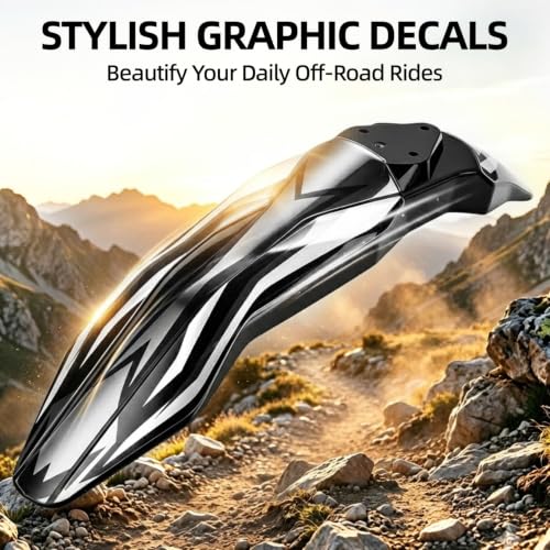 Stylish Sticker Design Motorcycle Front Fender for Talaria - color: Black with Graphics Sticker