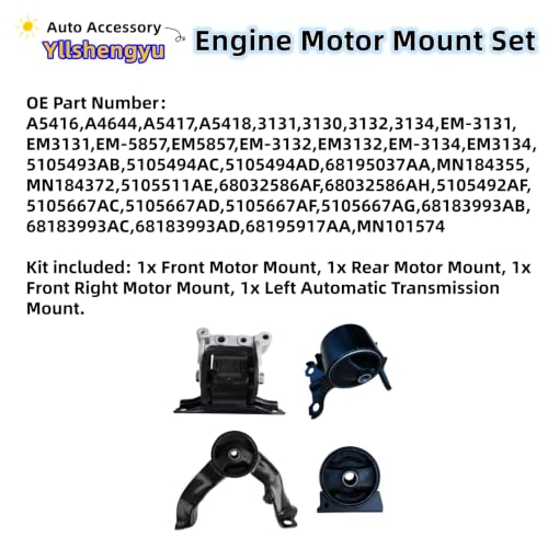 Engine Motor Mount Kit for Mitsubishi Outlander Sport 2011-2021 - size: Mitsubishi Outlander Sport 2011-2021 2.0L 2.4L