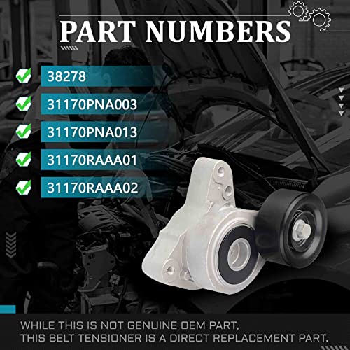 IRONTEK 38278 Belt Tensioner Pulley Assembly fit for Acura (2006-2011 CSX/ 2013-2015 ILX/2007-2012 RDX), fit for Honda (2006-2015 Civic/ 2002-2014 CR-V/ 2003-2011 Element #31170PNA013 33997 - size: 31170RAAA02