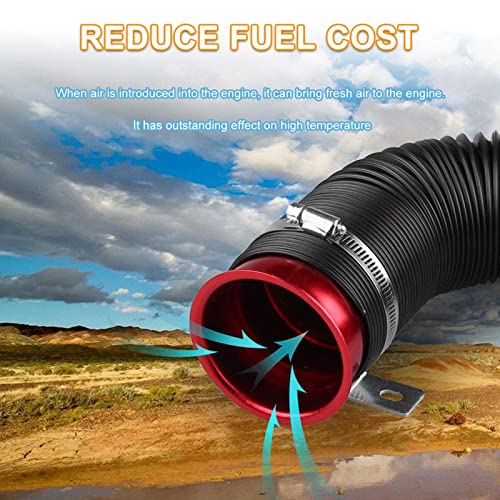 Sporacingrts Universal Multi Adjustable 77mm Flexible Cold Air Intake Pipe Inlet Hose Turbo Multi Flexible Air Intake Pipe Silver Connector Compatible with Universal Car