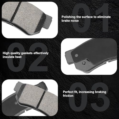 D924+D813 Front and Rear Ceramic Brake Pads Kit Fit For Hyundai Elantra 2007-2009, For Sonata 2003-2008, For Tucson 2005-2009, For Kia Magentis 2003-2010, For Optima 2003-2010 - style: HZ924+HZ813
