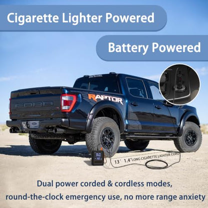 Tire Inflator Portable Air Compressor, Dual Cylinder Tire Air Pump