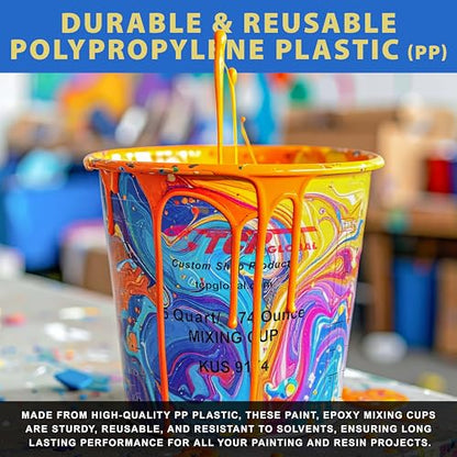 Custom Shop Paint Mixing Cups, 5-Quart, 12 Pack, Plastic Measuring Cups - size: 12 Count (Pack of 1)