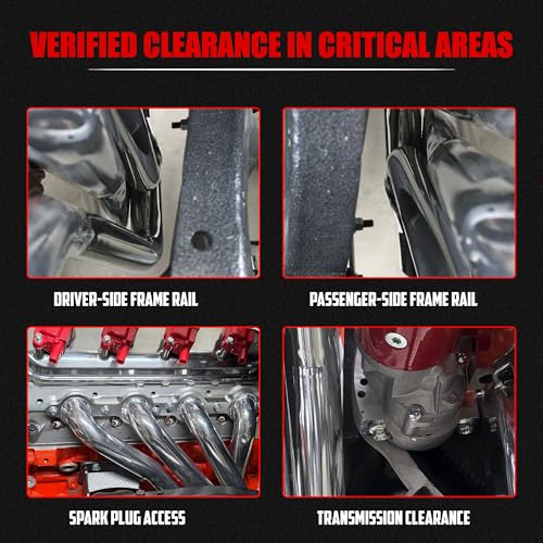 Ceramic Coated LS Swap Long Tube Headers for 1973–1987 Chevy GMC C10 K10 Square Body Trucks and 1988–1991 Blazer Jimmy Suburban 2WD 4WD with MLS Gaskets by Certified Automotive Experts - size: New Design C10 K10 Ceramic LS Swap Long Tubes