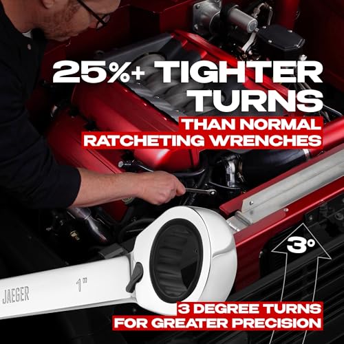 Jaeger 1 Inch Reversible Ratchet Wrench, 15° Offset, 12-Pt, SAE - size: 1" Reversible, style: Individual Reversible Ratcheting Wrench