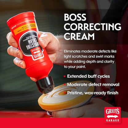 Griot's Garage BOSS Correcting Cream for Car Polishing and Detailing, Swirl, Scratch Remover for Vehicles, 16oz