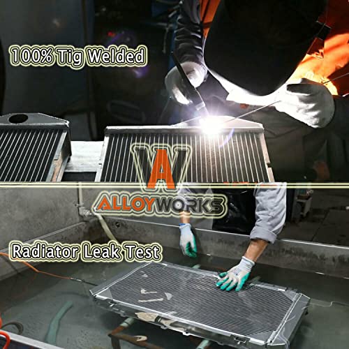 ALLOYWORKS 4 Row Radiator + Shroud + 2 x 12" Fan + Relay Fits 1973-1987 1986 Chevy C10 C20 Pickup Truck K10 K20 K30 P20 P30 R10 R20 R30 R1500 GMC Jimmy V1500 V2500 V3500 Suburban Engine Radiators