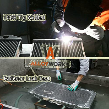 ALLOYWORKS 4 Row Radiator + Shroud + 2 x 12" Fan + Relay Fits 1973-1987 1986 Chevy C10 C20 Pickup Truck K10 K20 K30 P20 P30 R10 R20 R30 R1500 GMC Jimmy V1500 V2500 V3500 Suburban Engine Radiators
