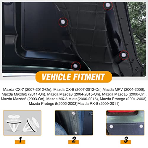 GOOACC 50Pcs Car Door Trim Panel Retainer Clips for Mazda - color: 50Pcs Door Trim Panel Retainer