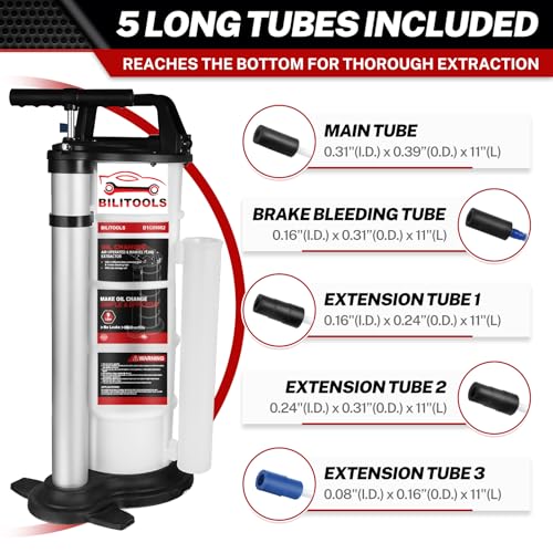 BILITOOLS 9L Pneumatic/Manual Oil Extractor Pump for Engine Oil Change - size: 2 in 1 Pneumatic & Manual