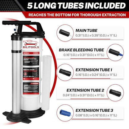 BILITOOLS 9L Pneumatic/Manual Oil Extractor Pump for Engine Oil Change - size: 2 in 1 Pneumatic & Manual