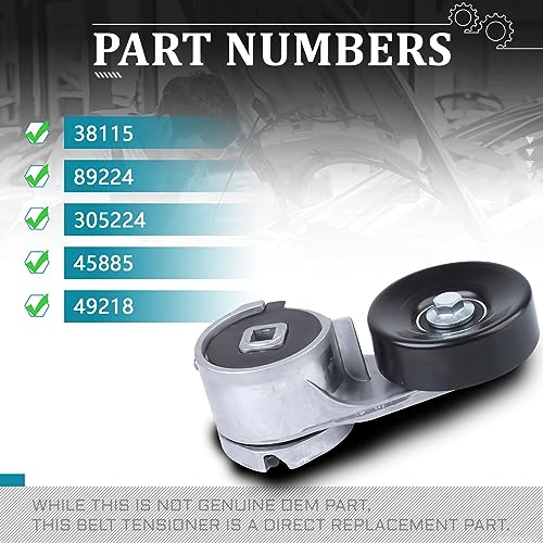 IRONTEK ‎38115 Belt Tensioner Assembly with Pulley Compatible for Ford Bronco E-150 Econoline E-150 Econoline Club Wagon E-250 Econoline #305224 49218 38001 89224 - size: 89224