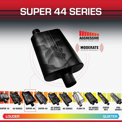 Flowmaster Super 44 Series Chambered Muffler – 3.00" Offset In/Center Out - color: Offset In / Center Out