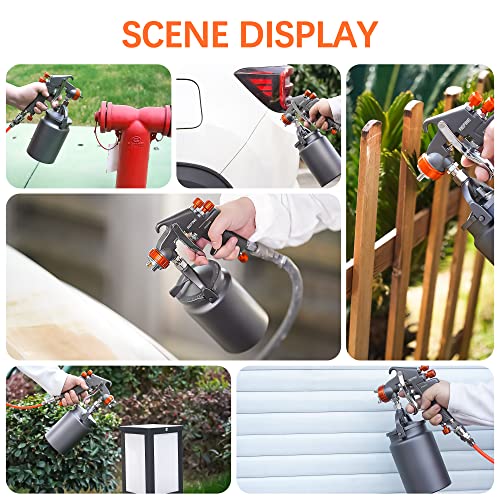 REFINE Siphon Feed Air Spray Paint Gun 1.8mm Nozzle & 1000cc Aluminum Cup
