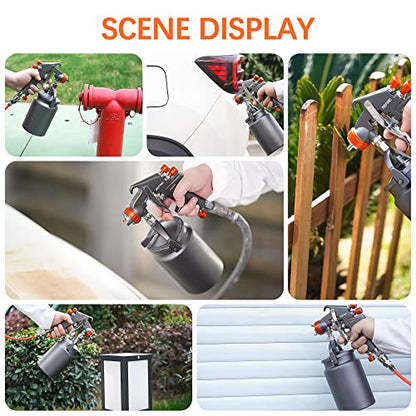 REFINE Siphon Feed Air Spray Paint Gun 1.8mm Nozzle & 1000cc Aluminum Cup