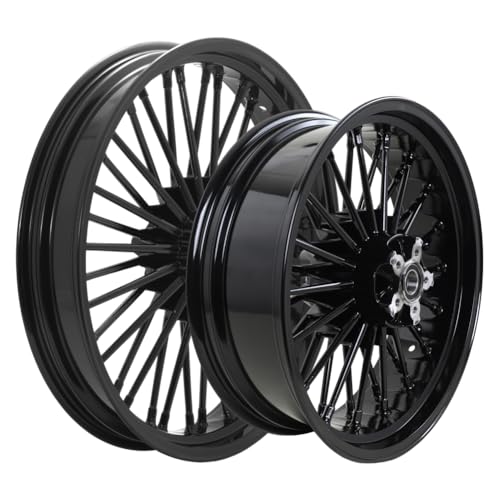 TOFR 21x3.5 18x5.5 Front Rear Wheels Gloss Black For Harley Dyna 2008-2017 - color: 21x3.5 18x5.5 Black, size: Dyna 2008-2017