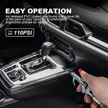 2-Way Connection Air Blow Gun, Rubber Tip, 1/4-Inch NPT Quick Fitting - size: 4 Pcs Kit