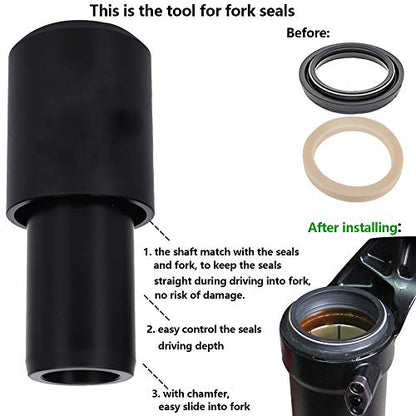 Dust Seal Installation Tool Fork Dust Seal Driver Dust Wiper Installation Tool Guide Compatible for Fox Rockshox Suspension Fork Lower Leg in 30mm 32mm 34mm 35mm 36mm 40mm - style: Size 34