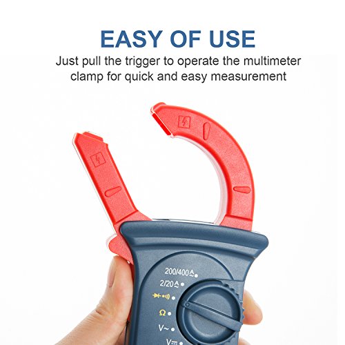 AstroAI Digital Clamp Meter 2000 Counts, Multimeter Amp Meter with Auto Ranging; Measures Voltage Tester, AC Current, Resistance, Continuity; Tests Diodes