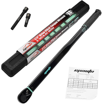EPAuto 1/2-Inch Drive Click Torque Wrench, 25-250 ft-lb/33.9-338.9 Nm, Black - size: 1/2-Inch Drive 25-250 ft-lb