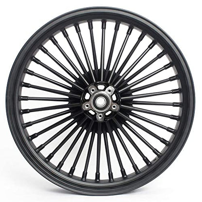 TOFR 21x3.5 18x3.5 Fat Spoke Wheels Black For Harley Touring Baggers 00-07 - color: Gloss Black, size: Front:21x3.5 Rear:18x3.5