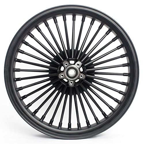 TOFR 21x3.5 18x3.5 Fat Spoke Wheels Black For Harley Touring Baggers 84-08 - color: Gloss Black, size: Front:21x3.5 Rear:18x3.5