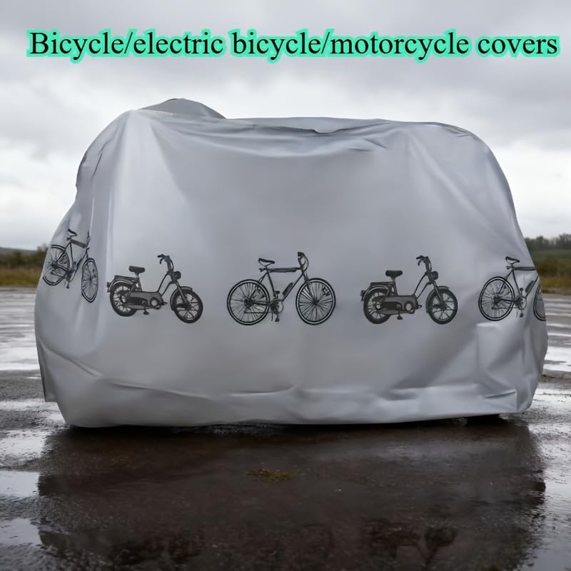Heavy Duty All Weather Bike Cover Black EVA Non Woven Material Waterproof & Dustproof Universal Bicycles Electric Bikes Mountain Road and Motorcycles Easy to Clean Outdoor - color: black out