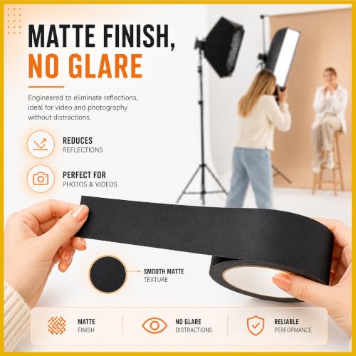 Gaffer Tape 2 Inch x 1 Pack Black Gaffing Tapes, Heavy Duty No Residue - color: Black, size: 1.88 inch