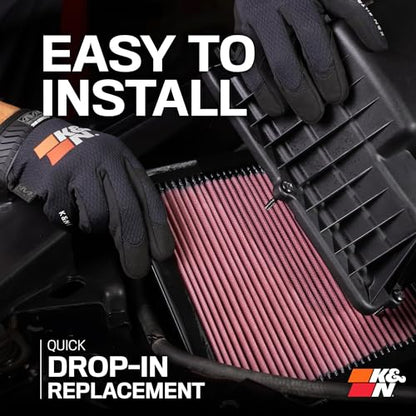 K&N High-Flow Original Lifetime Engine Air Filter: Washable, 33-3142