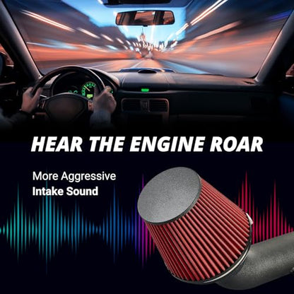 EVIL ENERGY Cold Air Intake Compatible for 2014-2018 Chevy Silverado 1500/GMC Sierra 1500 5.3L/6.2L, Includes Heat Shield & Pre-Filter, Black