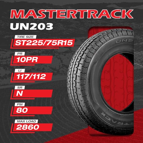 Set of 2 UN203 ST225/75R15 117N 10 Ply Load Range E Radial Trailer Tires - size: ST225/75R15 10Ply