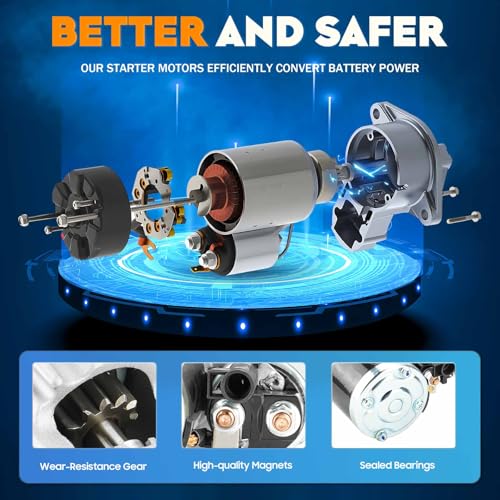New Starter Fit for Cadillac ATS 13-14 3.6L, for CTS 05-07 2.8L, 10-14 3.0L, 06-14 3.6L, for SRX 06-09, for STS 06-11, Fit for Chevrolet Camaro 10-14 3.6L, 1-17996 12608653 12610857 17996 17996N