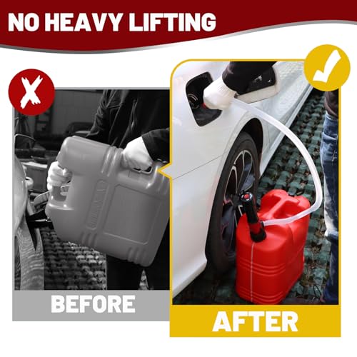 FUELIO Fuel Transfer Pump - Battery Operated Gas Pump - Battery Powered Water Pump - Liquid Transfer Pump for Water Gasoline Pump With Clip, 2.2GPM, 3FT Long Hose - color: OR11
